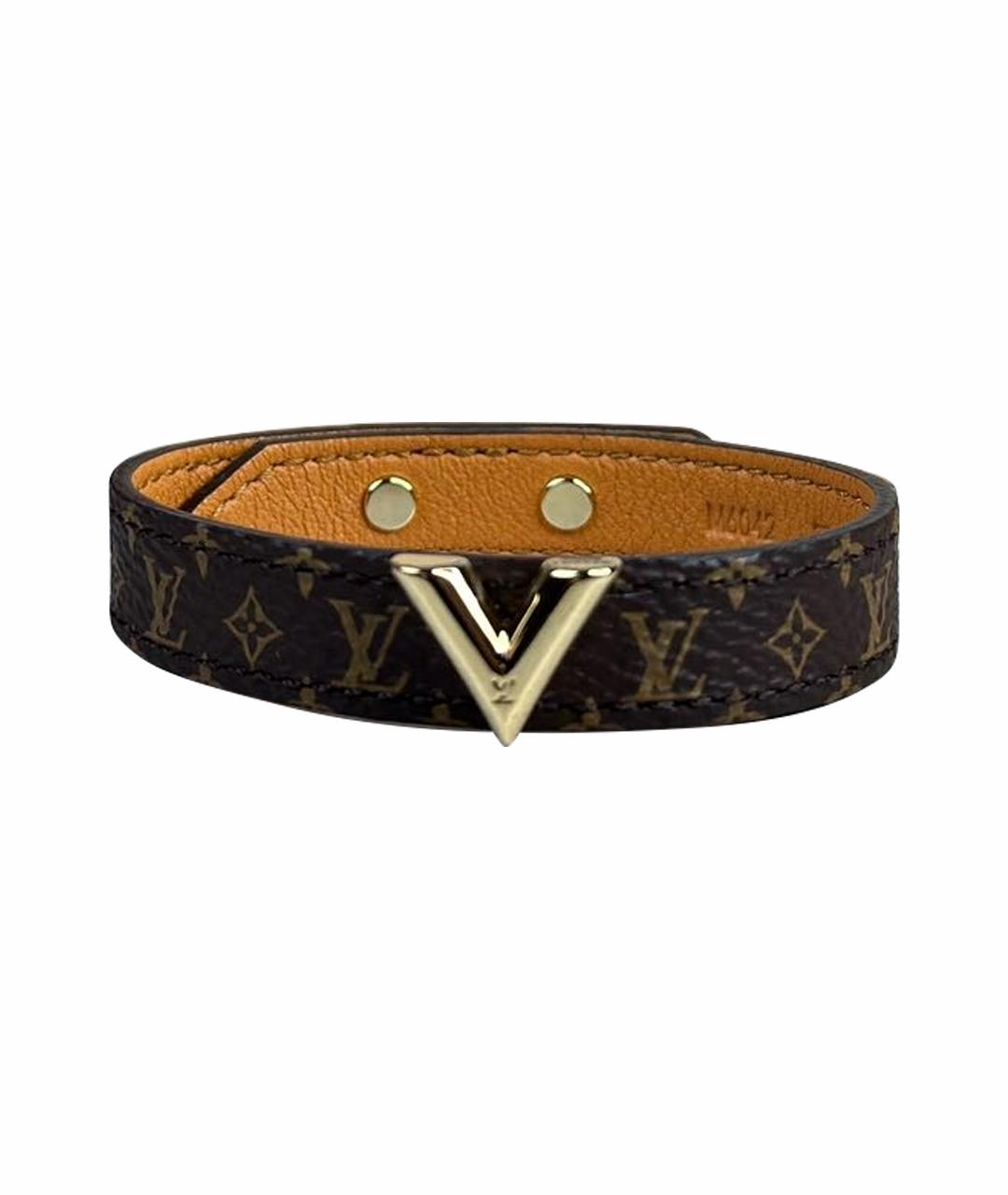 LOUIS VUITTON Коричневый кожаный браслет, фото 1