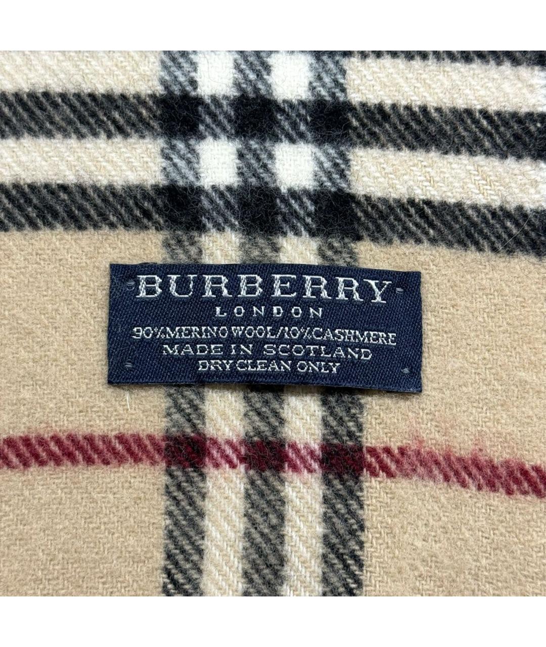 BURBERRY Бежевый шерстяной шарф, фото 6