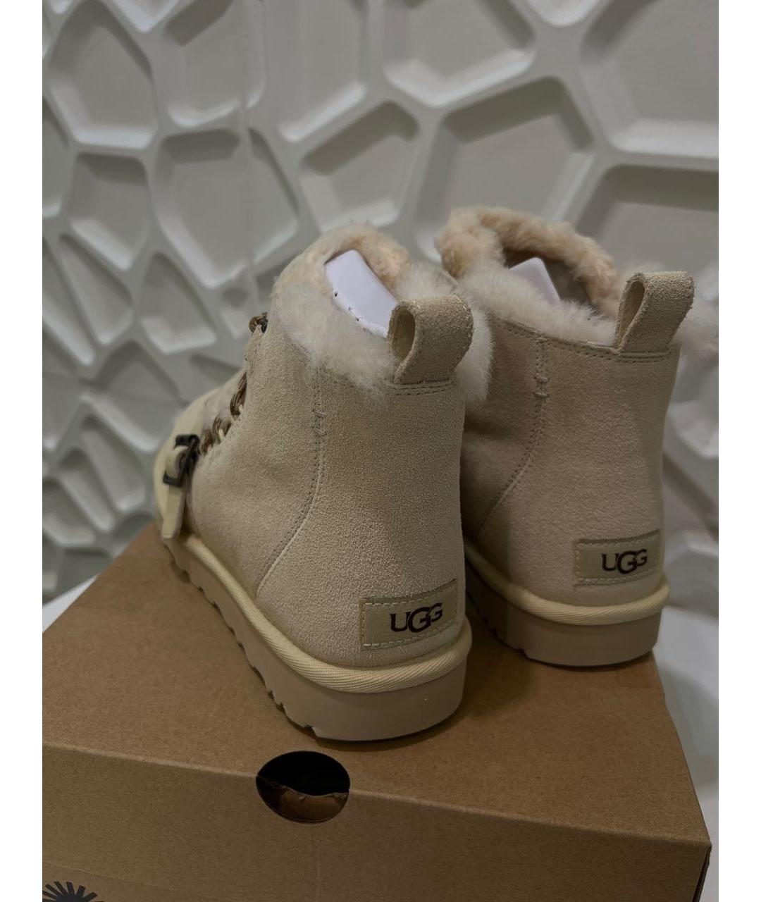 UGG AUSTRALIA Бежевые замшевые полусапоги, фото 7