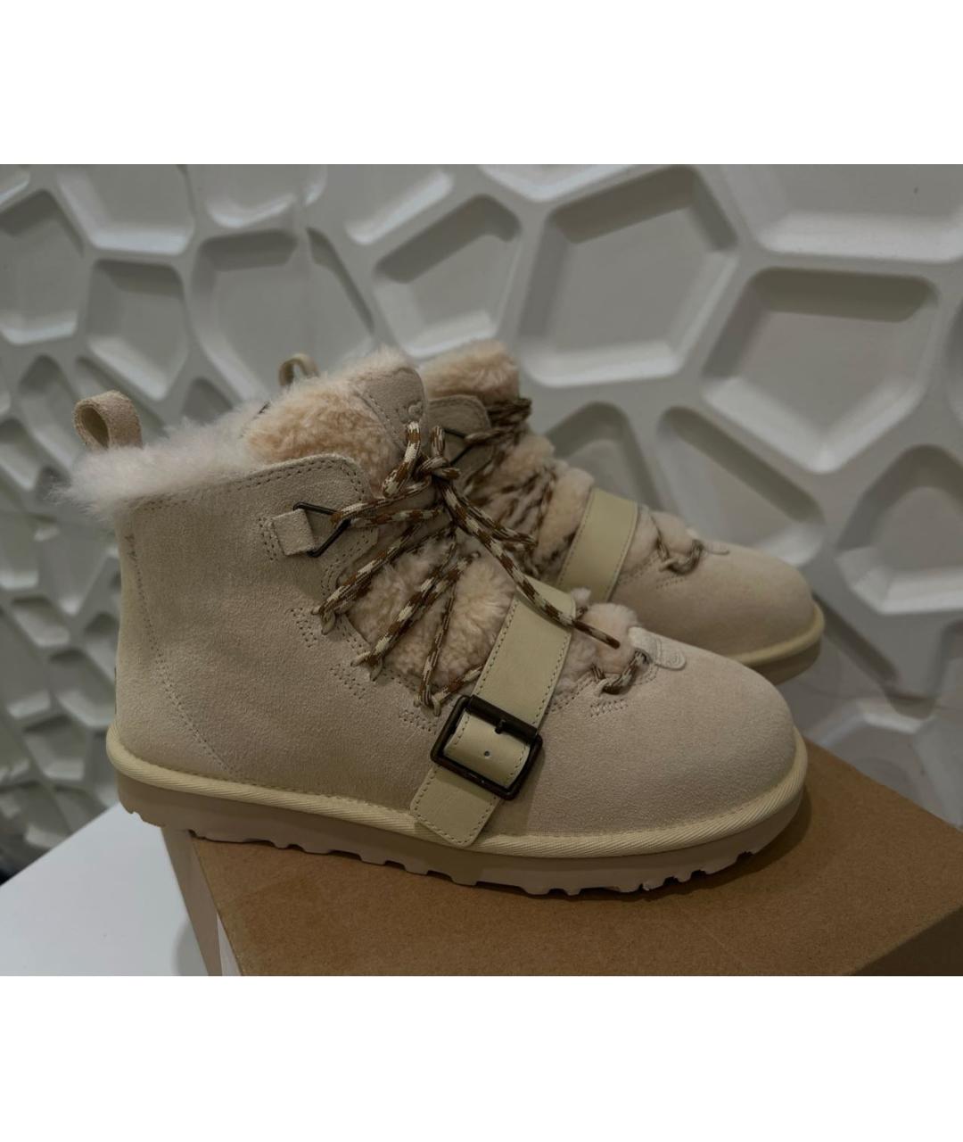 UGG AUSTRALIA Бежевые замшевые полусапоги, фото 3