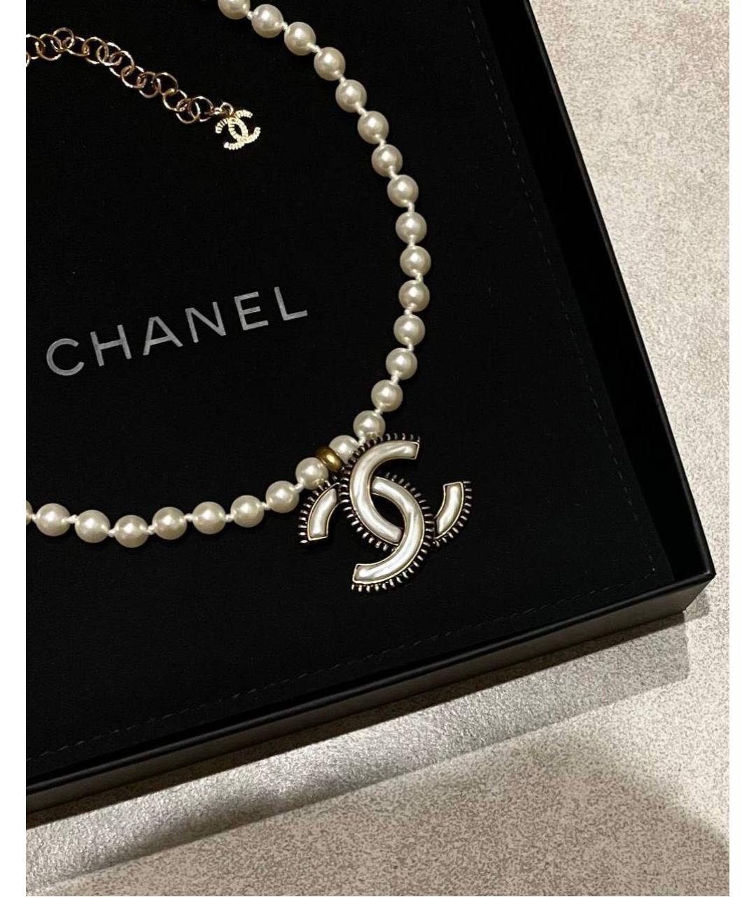 CHANEL Белое жемчужное колье, фото 2