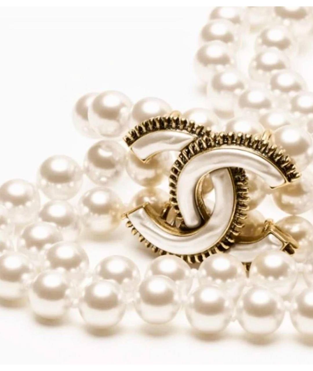 CHANEL Белое жемчужное колье, фото 4
