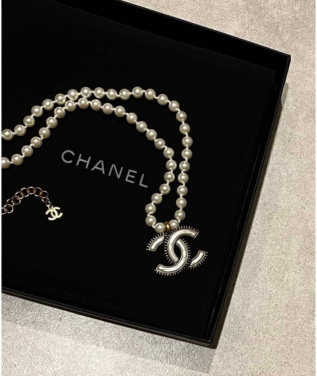 CHANEL Белое жемчужное колье, фото 3