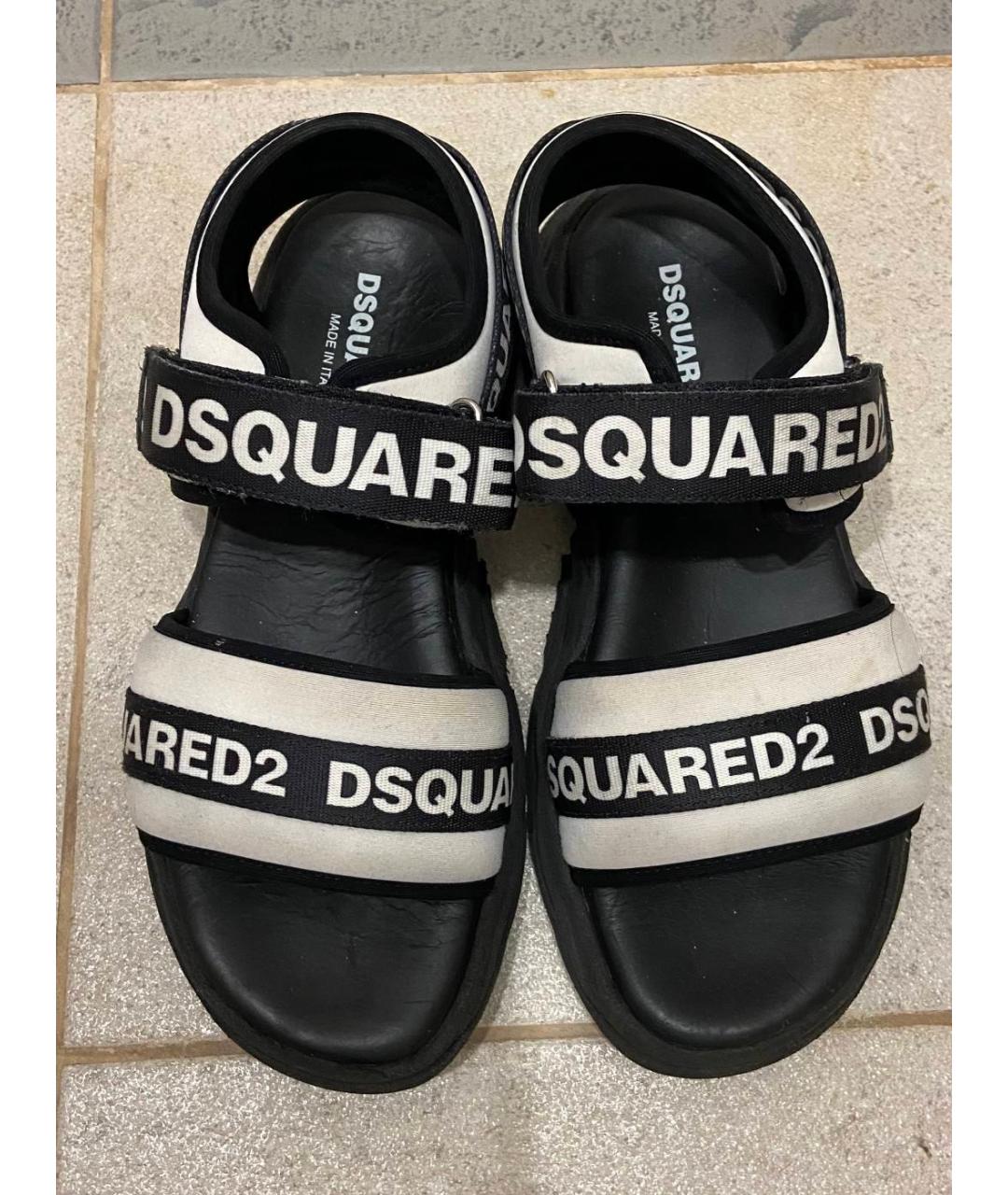 DSQUARED2 Черные кожаные сандалии, фото 2