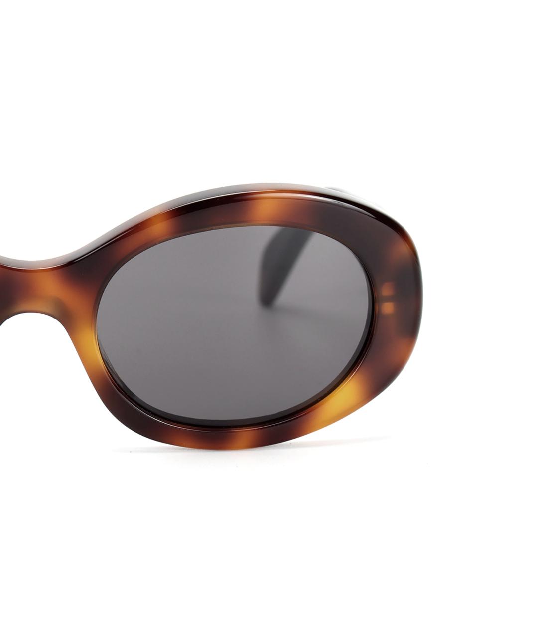 CELINE Коричневые пластиковые солнцезащитные очки, фото 4