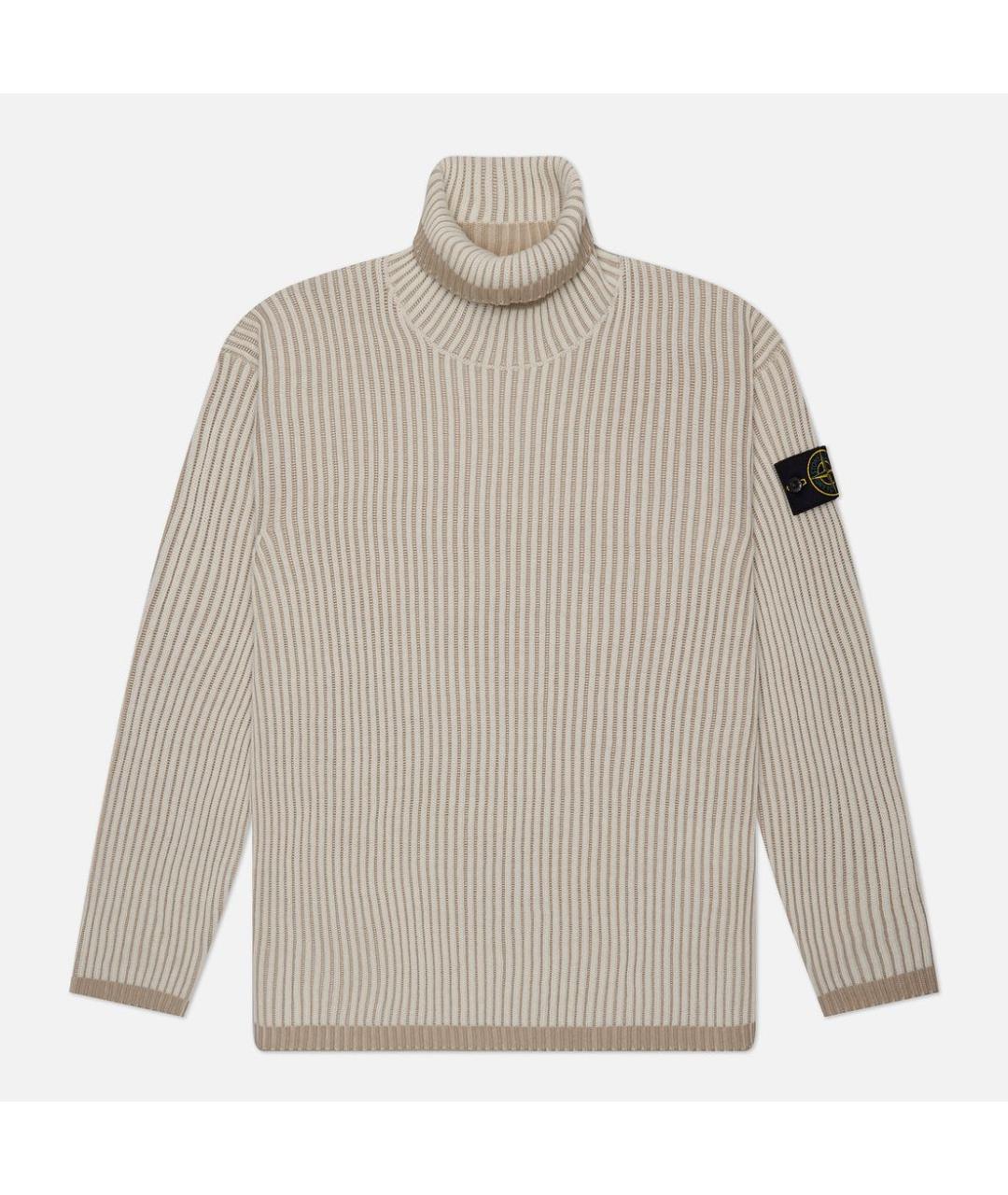 STONE ISLAND Бежевая шерстяная водолазка, фото 1
