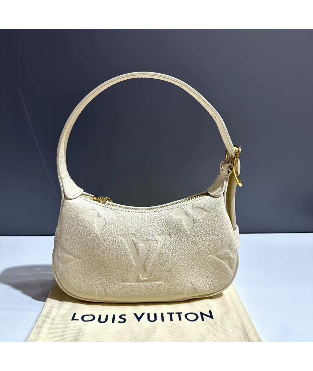 LOUIS VUITTON Белая кожаная сумка через плечо, фото 7