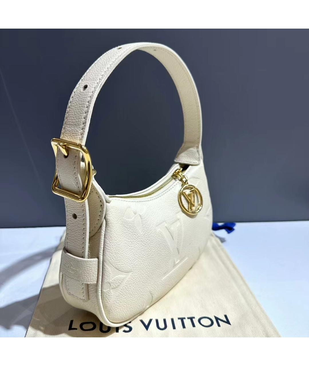 LOUIS VUITTON Белая кожаная сумка через плечо, фото 8