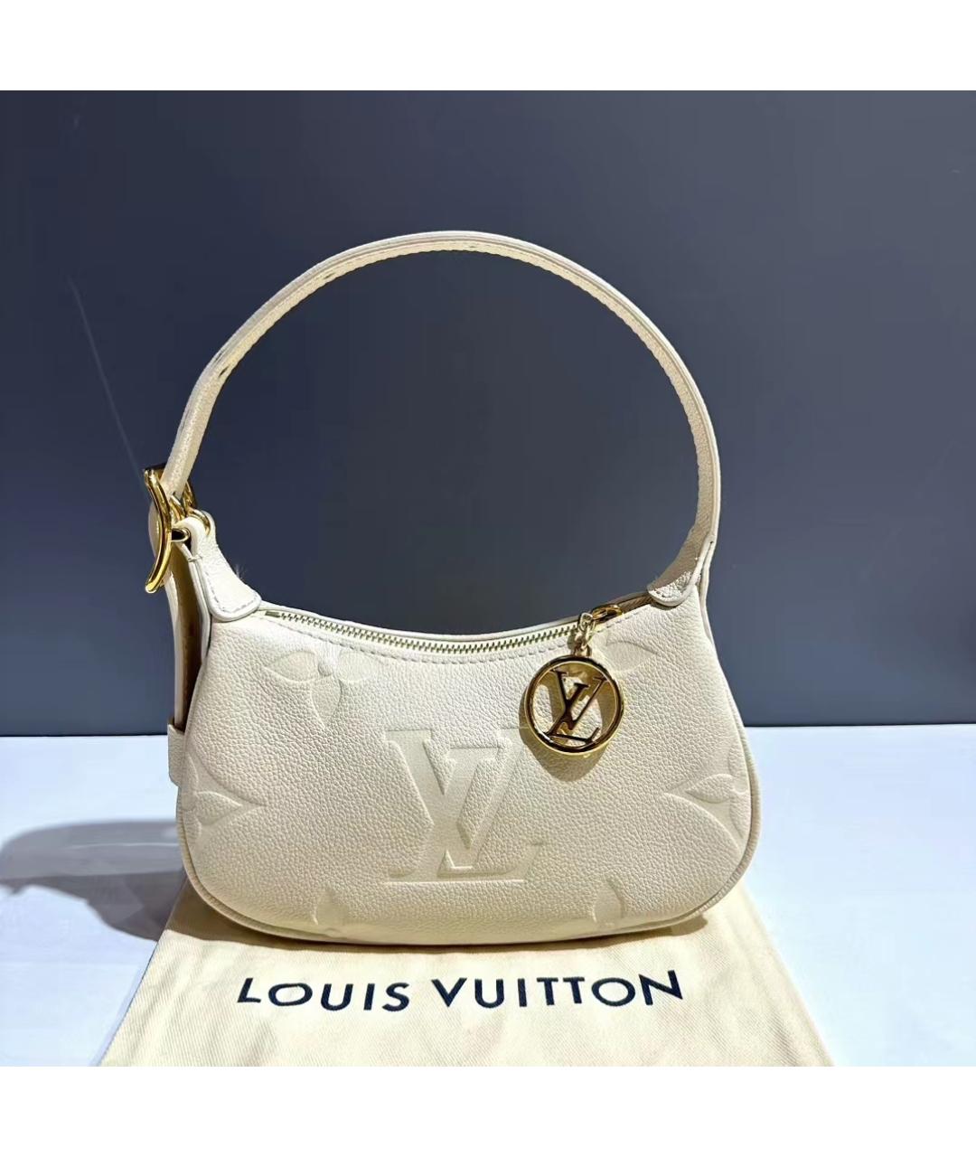 LOUIS VUITTON Белая кожаная сумка через плечо, фото 9