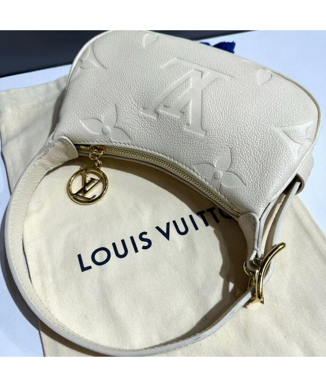 LOUIS VUITTON Белая кожаная сумка через плечо, фото 6