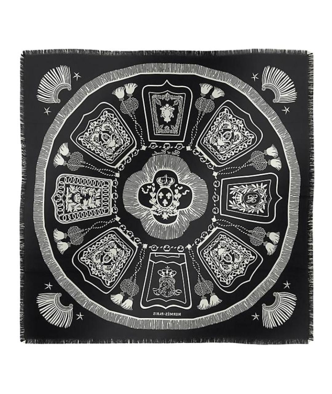 HERMES Черный шарф, фото 3