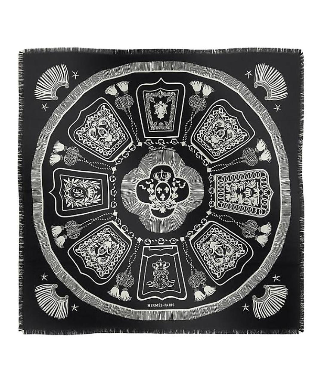 HERMES Черный шарф, фото 1