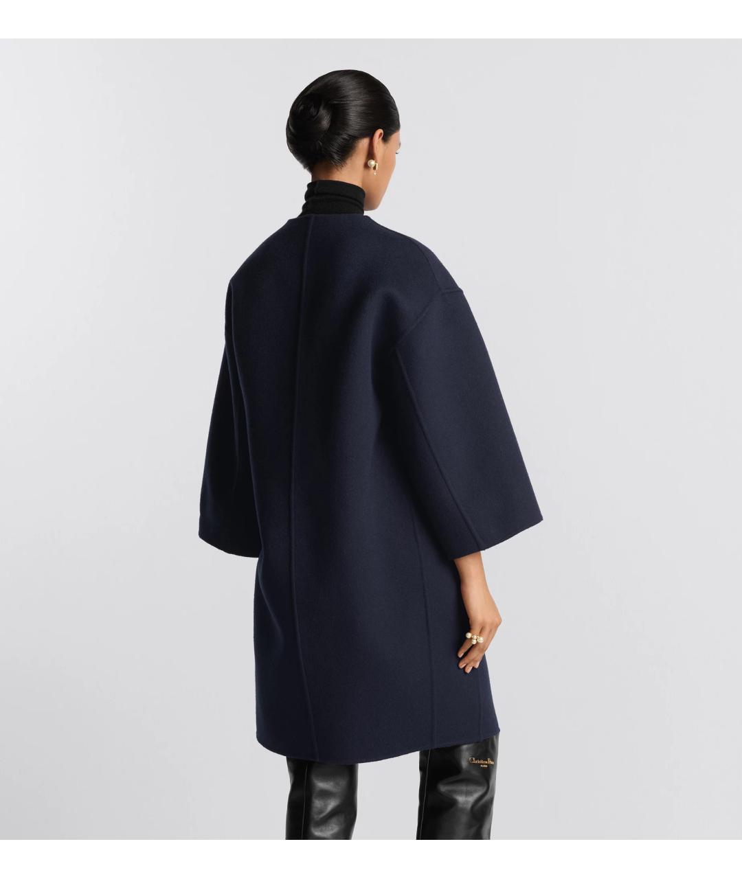 CHRISTIAN DIOR Темно-синее шерстяное пальто, фото 4