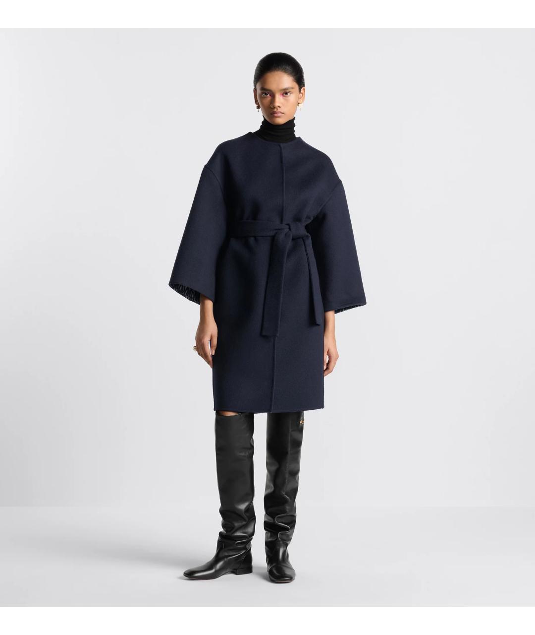 CHRISTIAN DIOR Темно-синее шерстяное пальто, фото 2