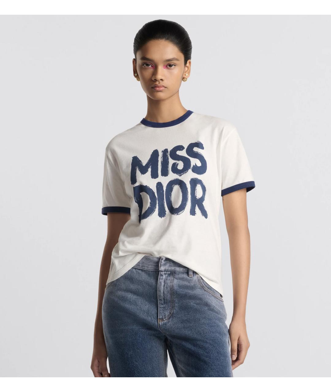 CHRISTIAN DIOR Белая хлопковая футболка, фото 2