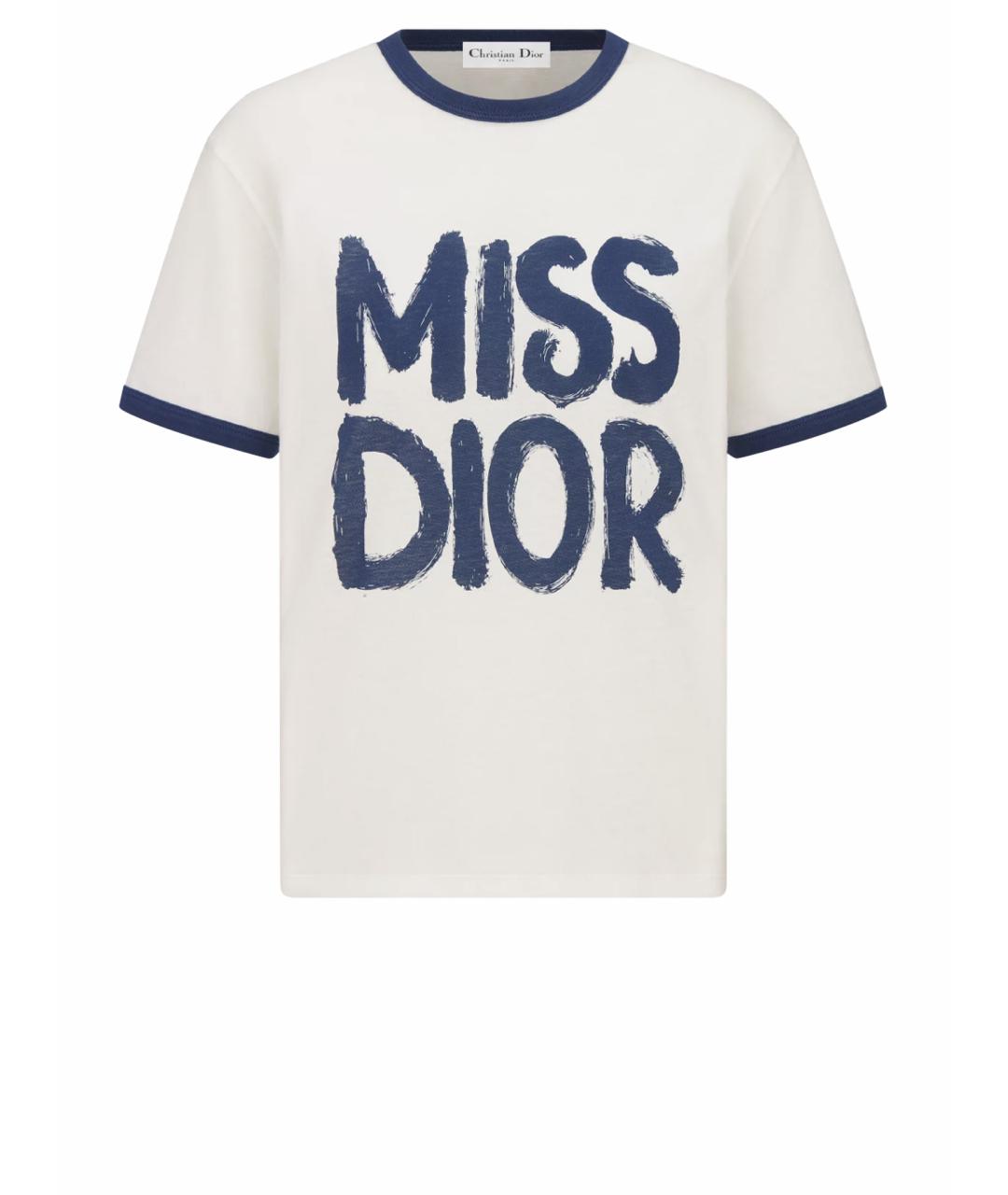 CHRISTIAN DIOR Белая хлопковая футболка, фото 1