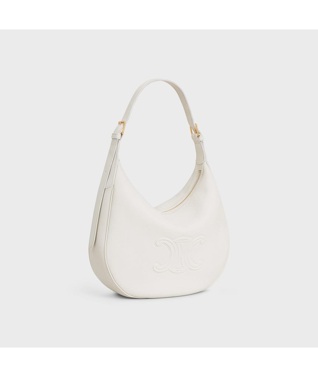 CELINE Белая кожаная сумка через плечо, фото 2