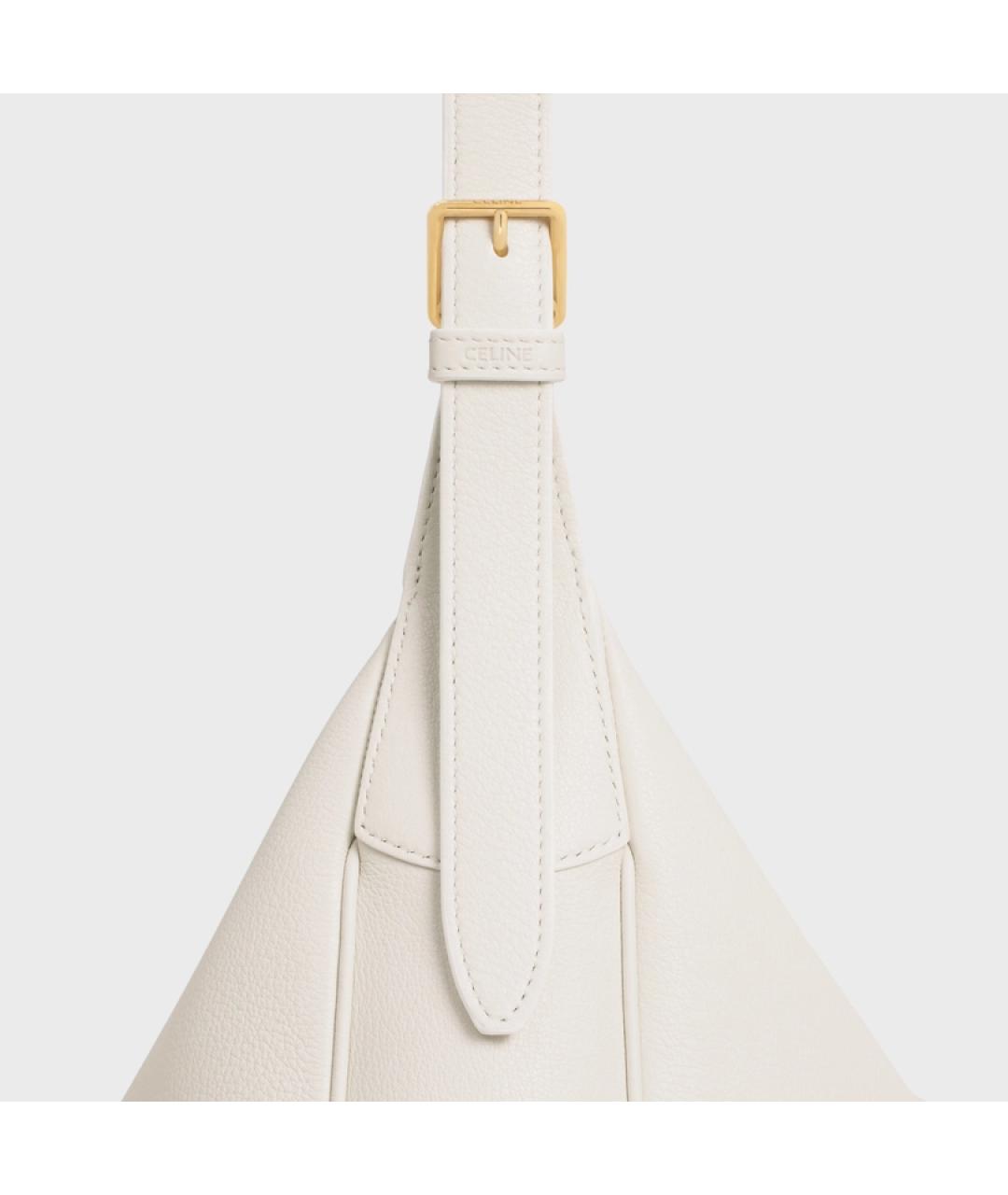 CELINE Белая кожаная сумка через плечо, фото 4