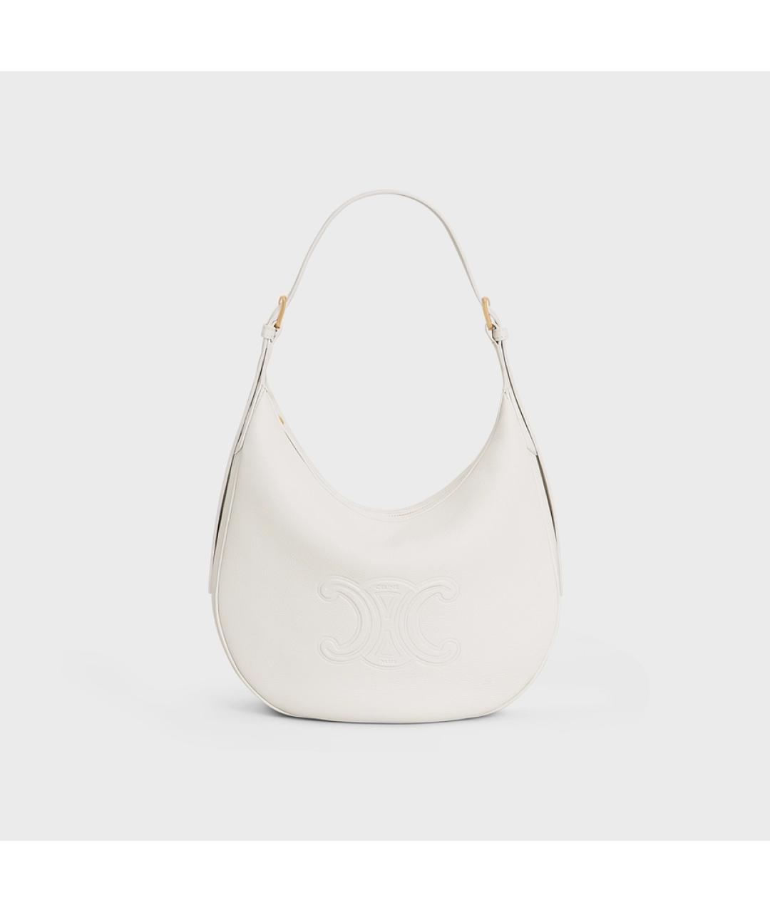 CELINE Белая кожаная сумка через плечо, фото 5