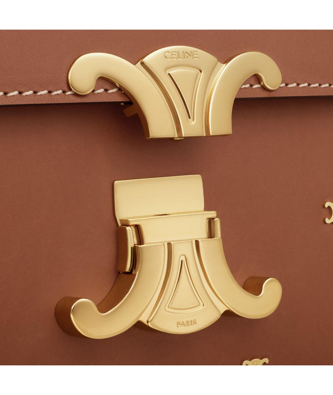 CELINE Коричневая кожаная сумка через плечо, фото 3