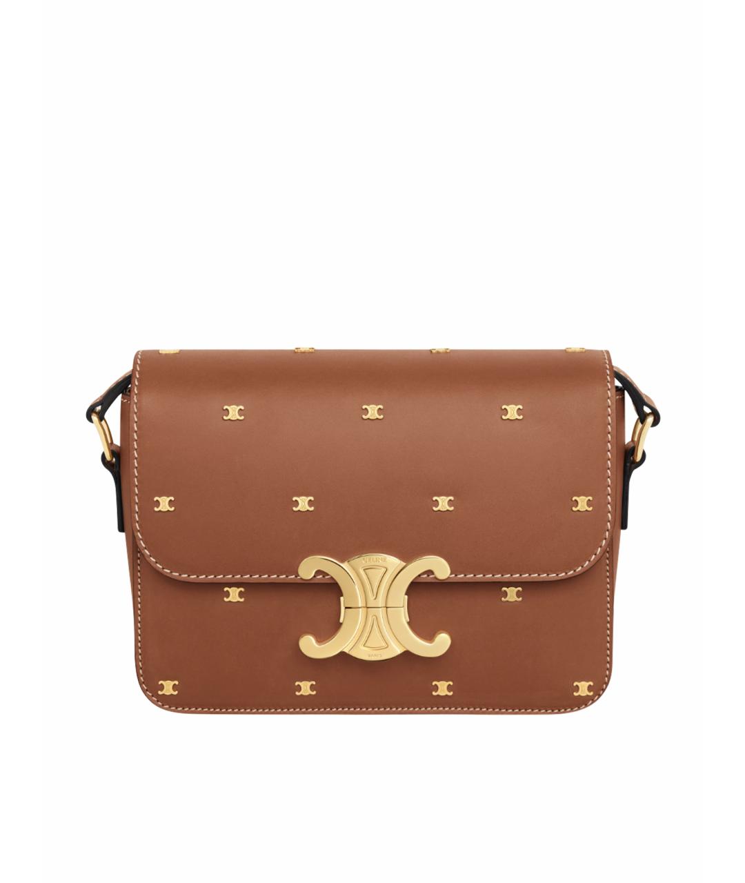 CELINE Коричневая кожаная сумка через плечо, фото 1