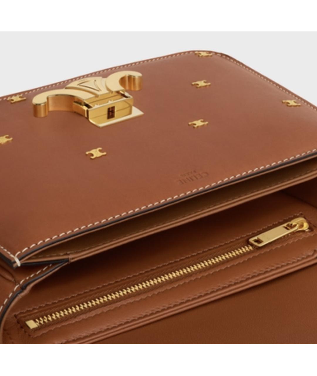 CELINE Коричневая кожаная сумка через плечо, фото 4