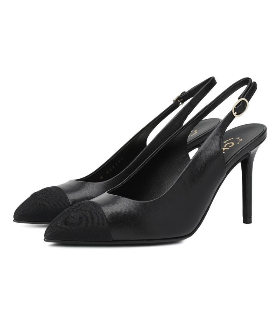 CHANEL Черные кожаные туфли, фото 7
