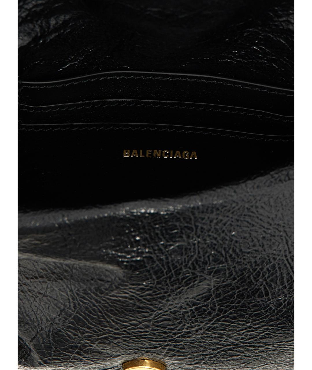 BALENCIAGA Черная кожаная сумка через плечо, фото 4