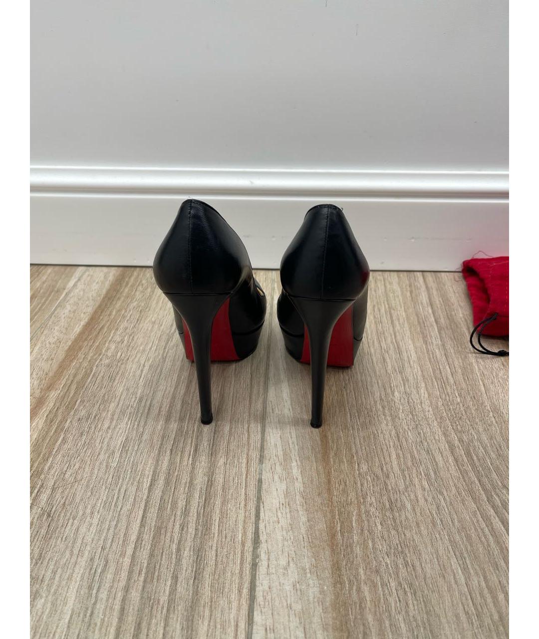CHRISTIAN LOUBOUTIN Черные кожаные туфли, фото 3