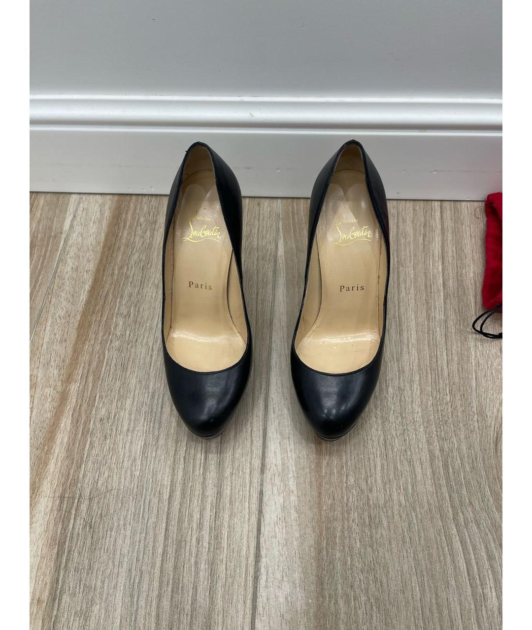 CHRISTIAN LOUBOUTIN Черные кожаные туфли, фото 2