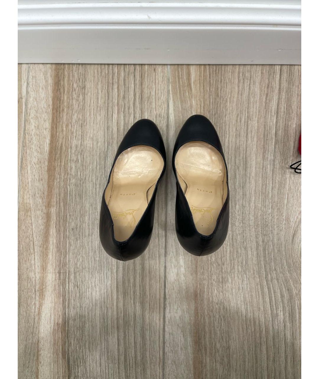 CHRISTIAN LOUBOUTIN Черные кожаные туфли, фото 4