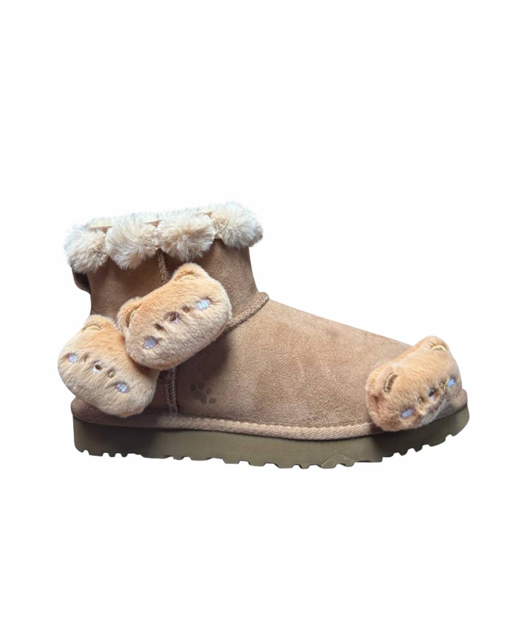 UGG AUSTRALIA Бежевые бархатные ботинки, фото 1