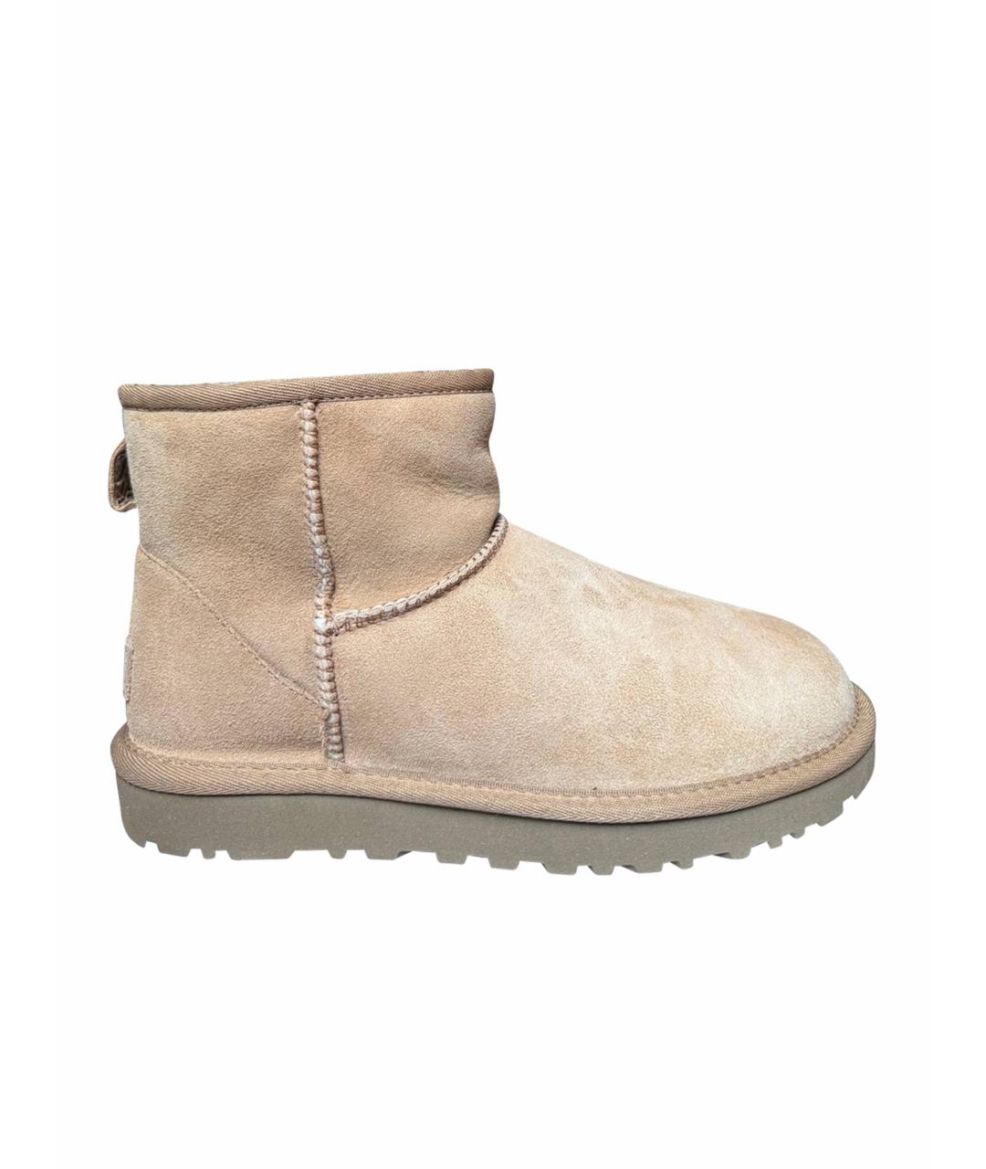 UGG AUSTRALIA Бежевые бархатные ботинки, фото 1