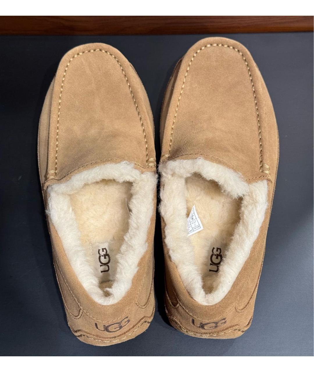 UGG AUSTRALIA Бежевые замшевые мокасины, фото 3