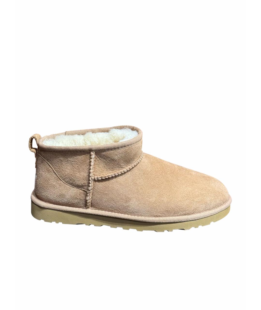 UGG AUSTRALIA Бежевые замшевые низкие ботинки, фото 1