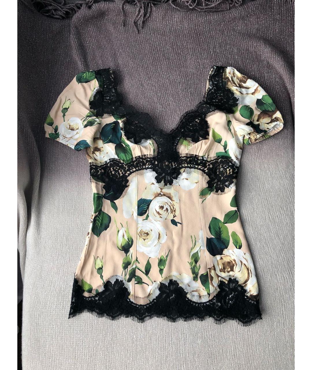 DOLCE&GABBANA Бежевая вискозная блузы, фото 5