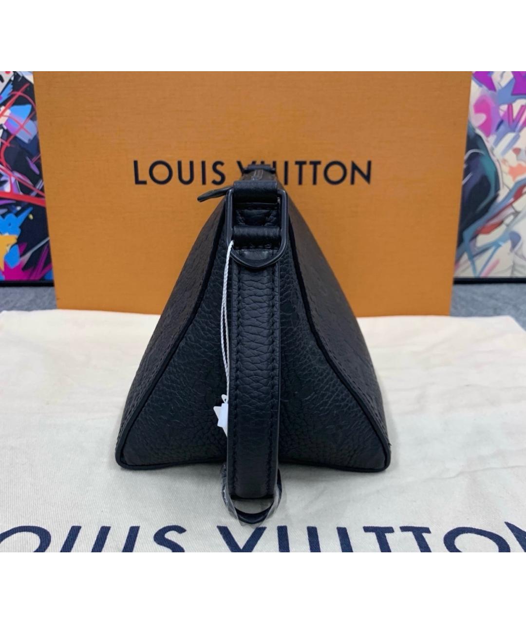 LOUIS VUITTON Черная кожаная сумка на плечо, фото 2