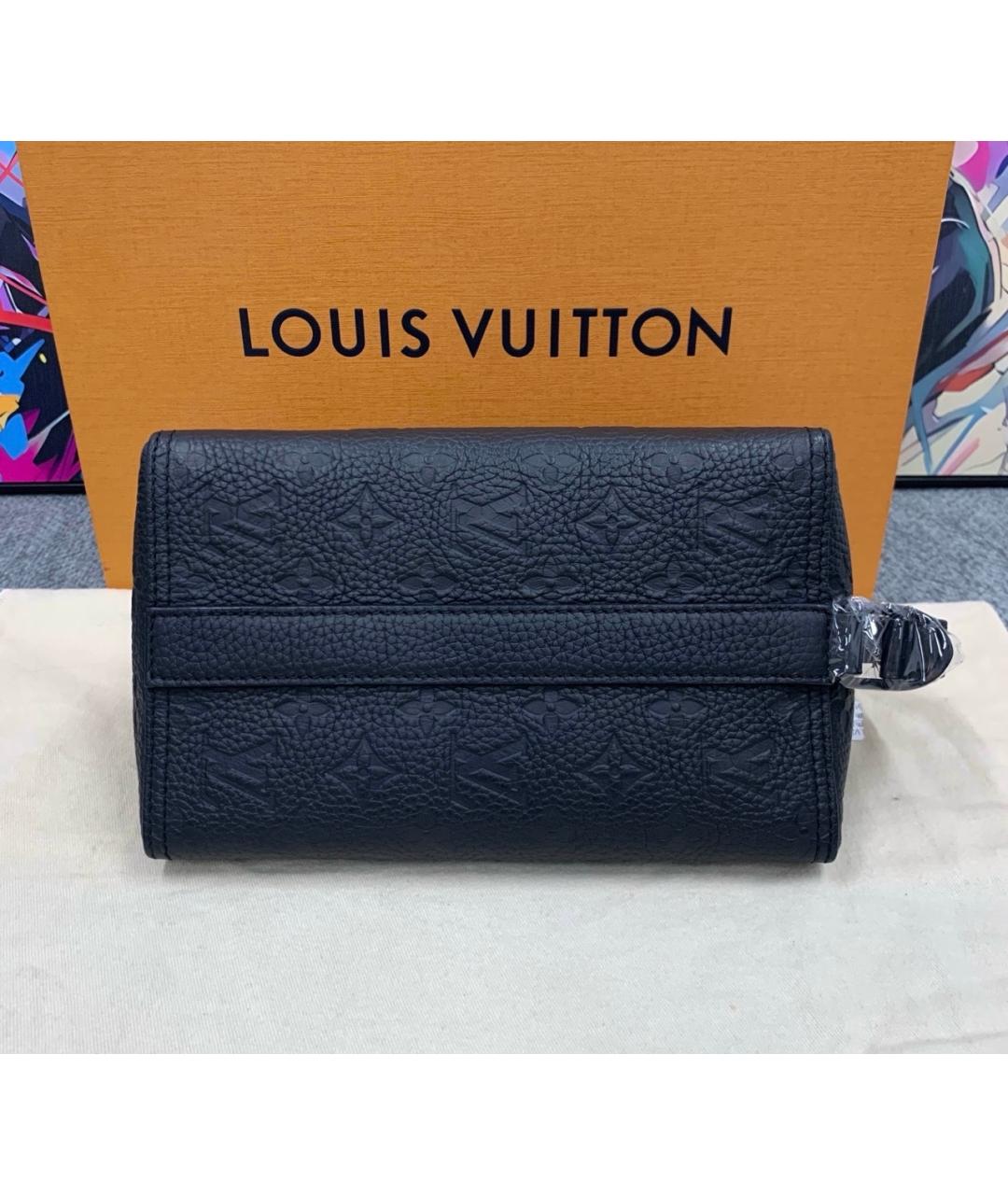 LOUIS VUITTON Черная кожаная сумка на плечо, фото 4