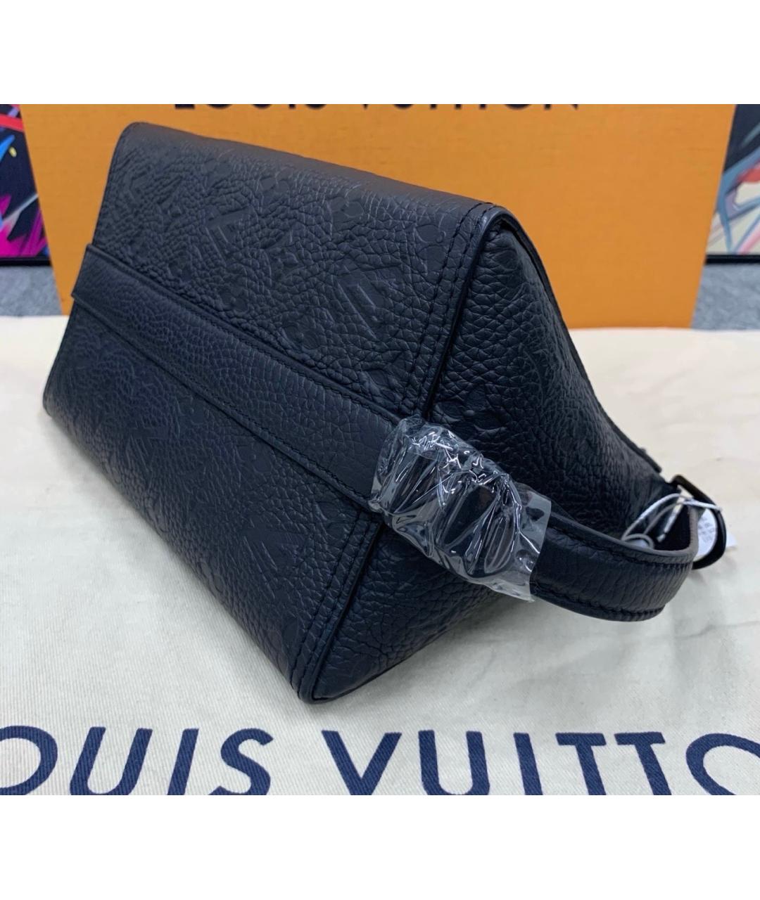 LOUIS VUITTON Черная кожаная сумка на плечо, фото 5