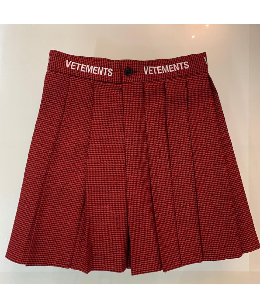 VETEMENTS Красная шерстяная юбка мини, фото 2