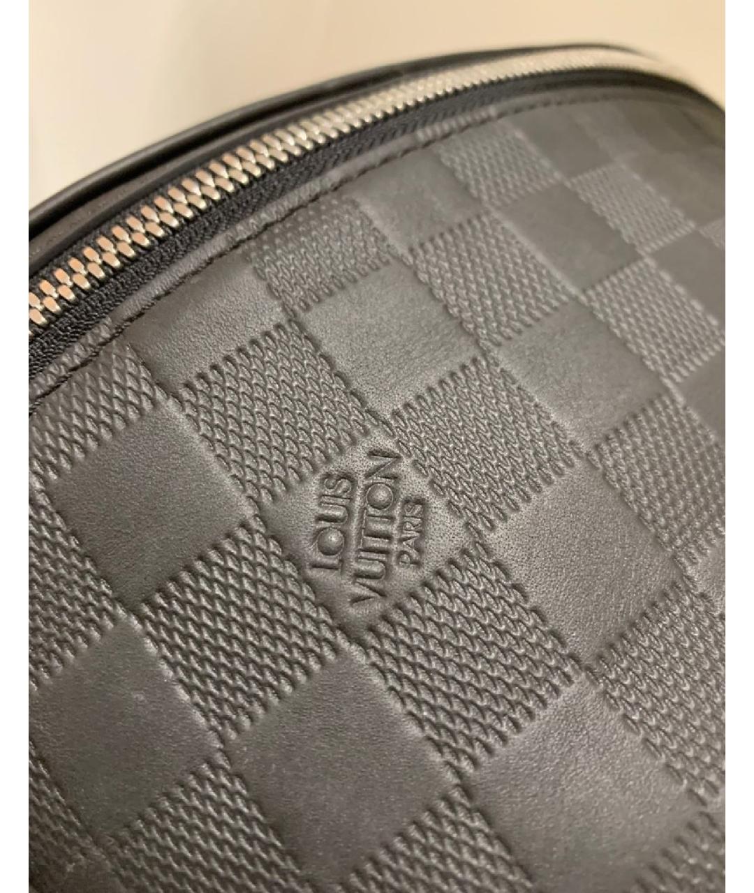 LOUIS VUITTON Черная кожаная поясная сумка, фото 6