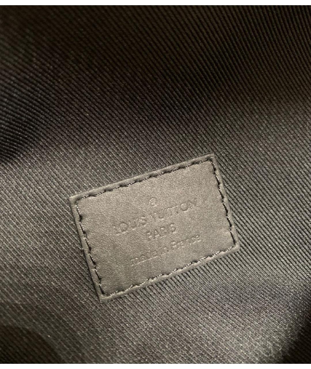 LOUIS VUITTON Черная кожаная поясная сумка, фото 8
