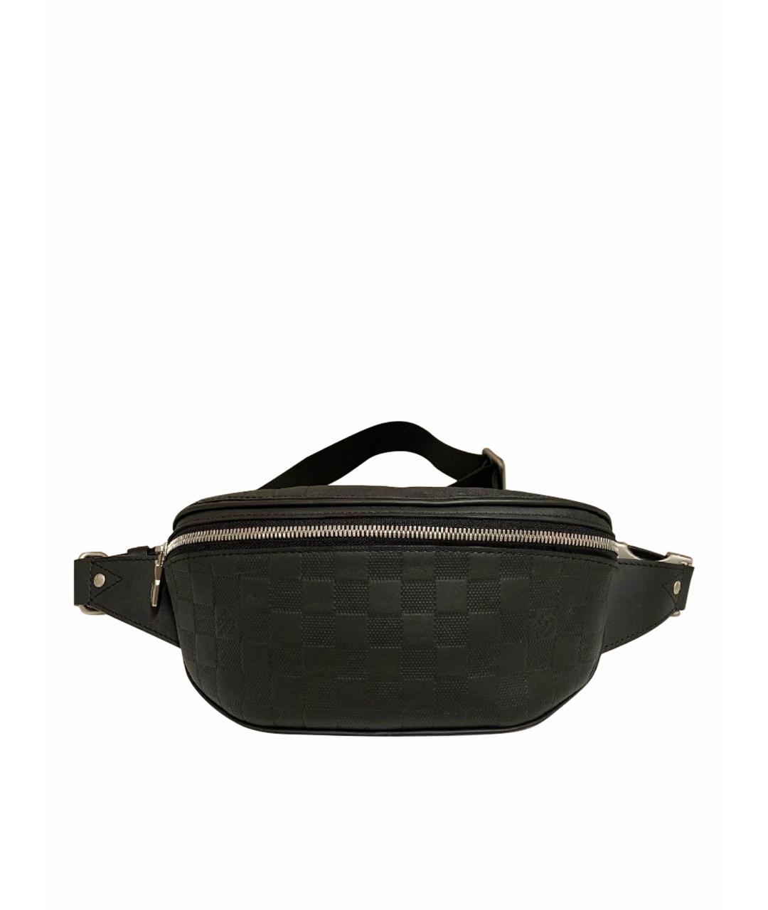 LOUIS VUITTON Черная кожаная поясная сумка, фото 1