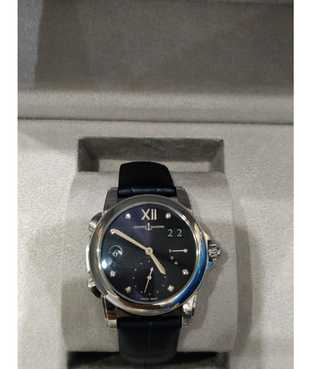Ulysse Nardin Синие металлические часы, фото 5