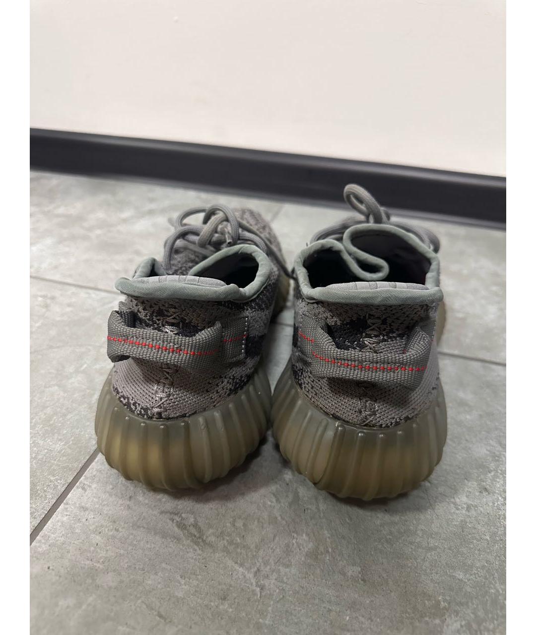 ADIDAS YEEZY Серые текстильные низкие кроссовки / кеды, фото 4