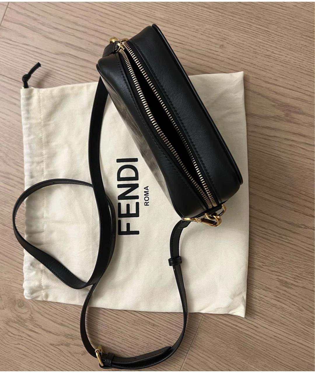 FENDI Черная кожаная сумка через плечо, фото 4