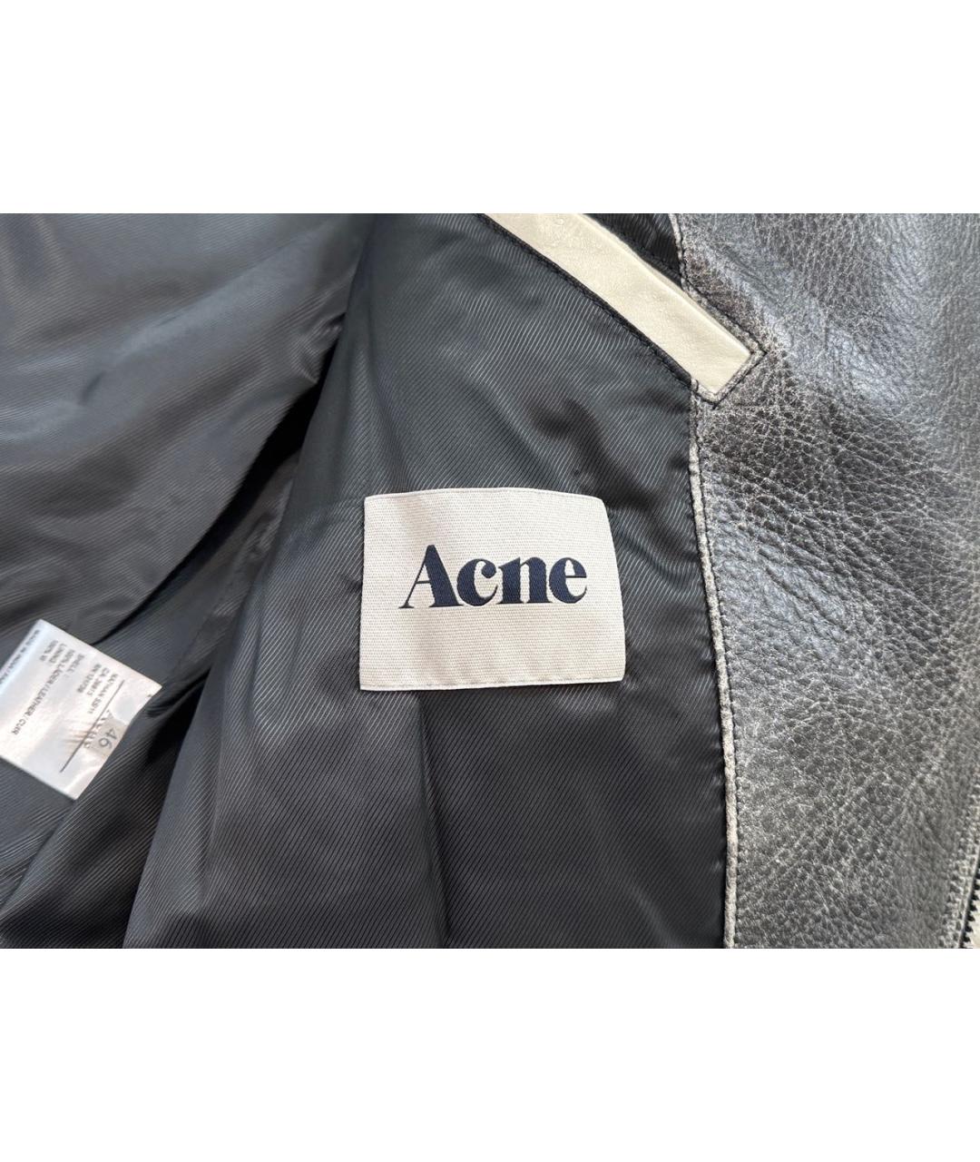 ACNE STUDIOS Серая кожаная куртка, фото 5