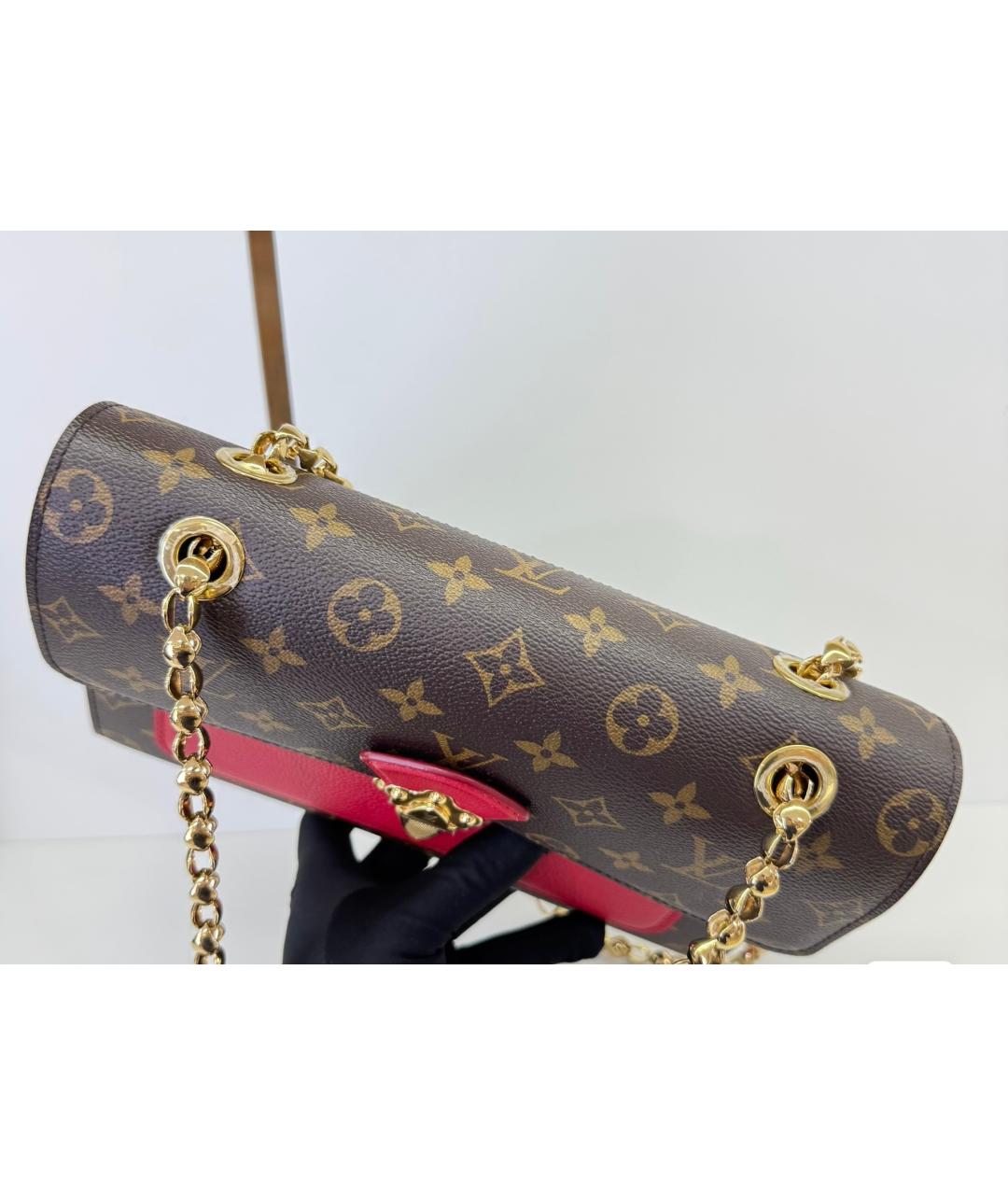 LOUIS VUITTON Красная кожаная сумка через плечо, фото 7