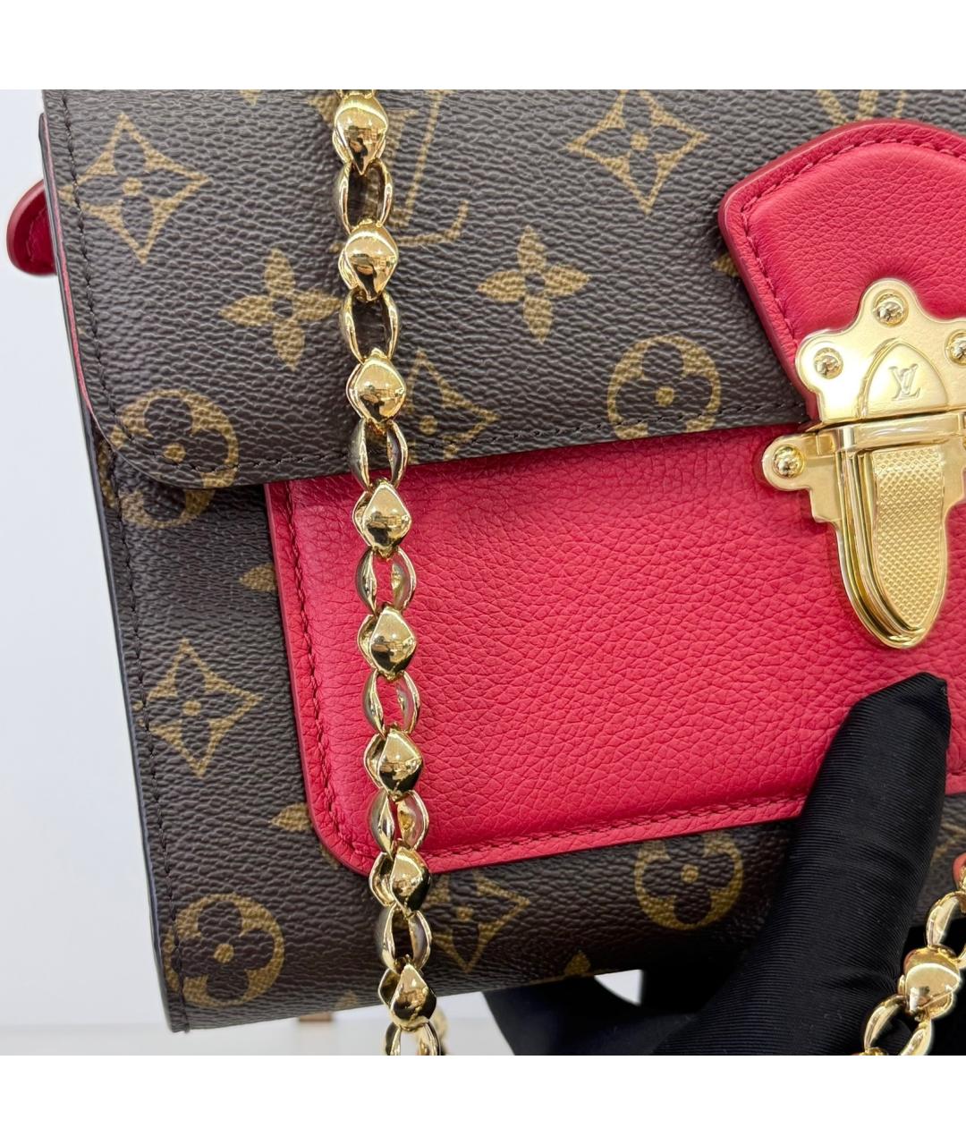 LOUIS VUITTON Красная кожаная сумка через плечо, фото 6