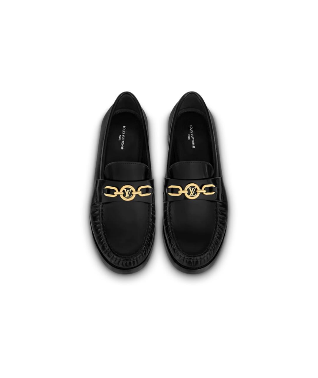 LOUIS VUITTON Черные кожаные лоферы, фото 4